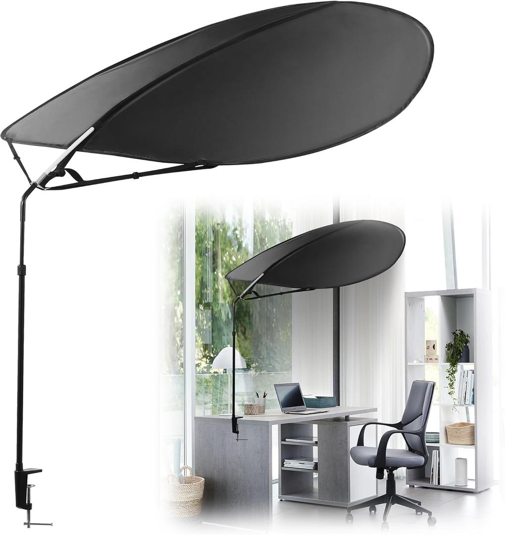 BALAPET Large Office Cubicle and Desk Shade, 360° Rotation and Horizontal Swivel Adjustable Cubicle Light Shield, Designed for Light Sensitive Worker, Ideal Shade for Office Cubicles and Desks（L）