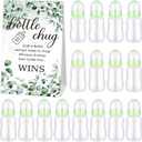 TrelaCo Bottle Chug Baby Shower Game Set of 20 Baby Bottles Shower Favor with 1 Greenery Theme Sign for Gender Reveal Party Supplies Gifts (Green)