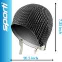 Sporti Bubble Swim Cap, Women Protection Bathing Cap, Anti-Slip Interior Grip, Made from Latex/Rubber & Keep Head Warm