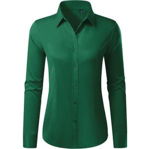 Button Down Shirts for Women Wrinkle Free Dress Shirt Classic Fit Long Sleeve Casual Business Blouse Work, small