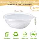 36 Pack 32 oz White Disposable Plastic Bowls with Lids Large Plastic Salad Bowls Stackable Serving Soup Dinnerware for Snack Fruit Candy Dinner Birthday Wedding Holiday Party Supplies, 946.24 ml/ 32 oz