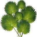 6 Pcs Pu Foam Artificial Palm Leaves Faux Palm Tropical Leaves Fake Palm Fronds for DIY Wedding Bouquets Fake Leaves for Centerpieces Arrangements Bridal Shower Palm Leaf for Party Home Decorations