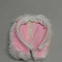 U-Goforst Bunny Ears Headbands and Tail, Bunny Costume Long Furry Rabbit Ear Headband, Halloween Party Cosplay White Bunny Ears Costume Hair Accessories for Adult Women