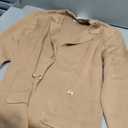 GRACE KARIN Women Sweater Blazers Business Casual Long Sleeve Work Cardigan Open Front Lapel Suit Jackets with Pockets (Large, Camel)