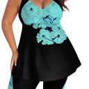 Arolina Plus Size Swimsuit for Women Two Piece Modest Tankini Full Coverage Tummy Control Bathing Suits with Shorts (Blue)