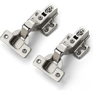 Ravinte 4 Pack 2 Pairs European Kitchen Cabinet Hinges Soft Close Insert Cabinet Door Hinges Heavy-Duty Frameless Adjustable Concealed Cabinet Cup Hinge