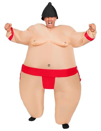 Spooktacular Creations Sumo Wrestler Inflatable Costume for Adult, Funny Air Blow Up Costume for Halloween Parties, No Red