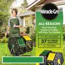 Miracle-Gro Dual Chamber Compost Tumbler Easy-Turn, Heavy-Duty Outdoor Bin Composter with 2 Sliding Doors (2x18.5 Gal/70L
