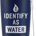 Father's Day Gifts for Men, CUPLOOV 20 Oz Navy Blue Tumbler with Lids & Straw I Identify as Water Coffee Mug Funny Birthday Gifts for Dads, Grandpas, Husband Retirement Father's Day Presents Xmas Gift