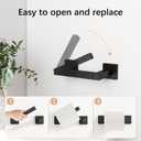 FEILERN Toilet Paper Holder, Wall Mounted Post Pivoting Square Tissue Holders Roll Holder Hangers for Bathroom, Commercial Toilet Paper Dispenser, Matte Black
