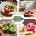 Suuker 2-in-1 Pepper Corer Set,Pepper Seed Corer,Apple Core Remover Tool,Fruit and Vegetable Core Remover,Kitchen Gadget for Bell Chili Plant,Zucchini,Balsam Pear