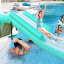 Inflatable Pontoon Waterfall Slide for Boats &Outdoor & Pool Summer Lake Party Accessory Water Slide with Air Pump for Adults Kids