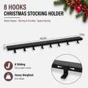 Lineshading Christmas Stocking Holder for Mantel with 8 Sliding Hooks