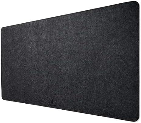 AnubisGX Premium Felt Mouse Pad (Black XL 36x18) | 24 Color/Size/Quantity Options | Superior Stitched Wool Office XL Desk Pad with Anti-Slip Base | Large Minimalist Computer Keyboard Mat