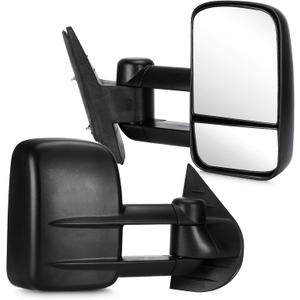 Youxmoto Towing Mirrors fit for 07-13 For Chevy GMC; 2008-2013 Silverado Sierra 1500 2500HD 3500 / Suburban/Avalanche/Yukon Pickup Truck Mirrors, Manual Folding&Telescoping; Black