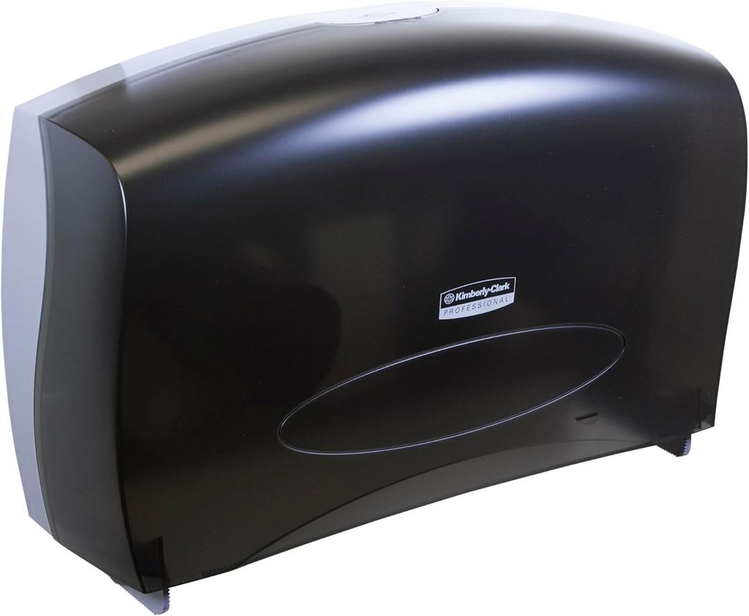 Kimberly Clark Professional Combo Unit Toilet Paper Dispenser (09551), Cored Standard Roll Compatible, Smoke (Black), 13.1" x 20.4" x 5.8", 1 / Case
