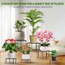 6 Pack Outdoor Plant Stand, Heavy Duty Metal Plant Stand, Flower Pot Stand Indoor Outdoor , Rust Proof Iron Planter Stand, Multi-Size Plant Pot Stands, Pot Stands for Plants Indoor Home Garden Patio