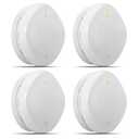 Smoke Detector Carbon Monoxide Detector Combo 10 Year Battery， 2 in 1 Smoke Detector, LED Warning Light Indicators, White, 4 Pack