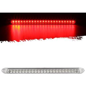 Partsam Submersible 17" Clear Lens Red 23 LED Trailer Truck RV Stop Turn Tail Rear 3rd Brake Identification Light Bar (Pack of 1)