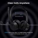 Wireless Headset with Mic for Work, Bluetooth Headset with Microphone for PC, Noise Cancelling Headphones with Mic Mute Button & USB for Call Center/Office/Home/Computer/Laptop/Cell Phones/Teams/Zoom