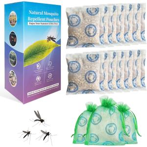 15 Pack Outdoor Mosquito Repellent Pouches for Indoor & Outdoor Use, Long-Lasting Protection, Made of Natural Ingredients Safe Around Kid & Pet, Mosquito Repellent Outdoor Patio, Yard, Backyard, Home