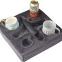 Couch and Bed Cup Holder Pillow, Sofa Refreshment Tray for Drinks/Remote Control/Snacks Holder (Gray)