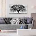 Prepeyssee Tree of Life Wall Art Large Artwork Black and White Wall Art Modern Landscape Nature Canvas Prints Decor for Living Room Bedroom Office Ready to Hang 20"x40"