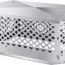 Chimney Cap, Chimney Cover, Bottom Installation Method Adjustable to Fit Outside Existing Clay Flue Tile Dimensions All Stainless Steel Structure, with Meshes, Bolts, Screws (14" x 30")