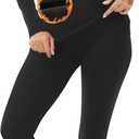Women's Mock Neck Thermal Underwear Winter Fleece Ultra-Soft Warm Base Layer Set (Black), Small