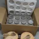 Honeydak 12 Sets Wedding Table Centerpieces 4.8 Inches Glass Mason Jar Vase for Flower Centerpieces 5.5-6.3 Inches Wood Slices Wooden Disc Coasters Winter Xmas Farmhouse Table Decoration