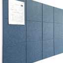 Blue Felt Notice Board 47"x35" | Large Cork Bulletin Board Alternative for Office, Home & Classroom | Felt Wall Tiles (12-Pack) | Blue Classroom Decor Office Supplies | Ocean Blue