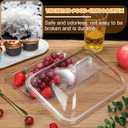 3 Pack Clear Acrylic Serving Tray with Dome Lid Rectangular Food Tray for Cake Dessert Buffet Serving Food Banquets Parties Restaurant Display,10.83 x 8.46 x 5.59 in