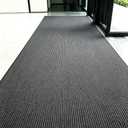 Nisorpa 3' x 10' Commercial Grade Door Floor Mat Brush Step Entrance Mat Non Slip Rubber Backing Heavy Duty Entryway Doormat Indoor Outdoor Carpet Runner Rugs for Office Hotel Hallway Garage, Grey