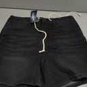 luvamia Jean Shorts for Women High Waisted Trendy Drawstring Stretchy Denim Shorts Summer Casual Jorts with Pockets (Medium, Washed Black)