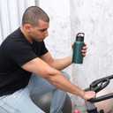 BJPKPK Insulated Water Bottles with Straw Lid, 27oz Stainless Steel Water Bottle with 3 Lids, Leak Proof BPA Free Metal Thermos, Mugs, Tumblers, Keep Cold Hot -Ocean