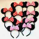 NEWTGAN 20 PCS Mouse Ears Headbands for Birthday Party Theme Park Costume Play Celebration for Boys and Girls (3color)