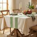 Horaldaily Light Green Table Cloth 60x140 Inch Rectangular, Farmhouse Rustic Heavy Weight Tablecloth, Wrinkle Free Farmhouse Style Table Cover for Home Party Decor