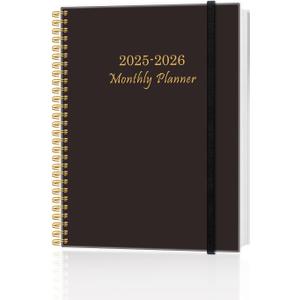 Monthly Planner 2026  Monthly Calendar from January 2026 to December 2026, 12 Month Planner with Spiral Binding, Inner Pocket, Elastic Closure, 8.5" x 11", Elastic Closure, Black