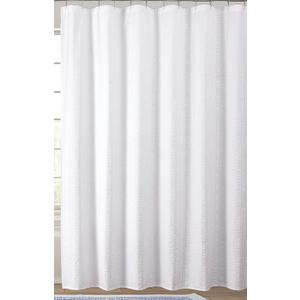 Aiyufeng Extra Long White Shower Curtain 96 Inch Long, Embossed Texture Fabric Bathroom Shower Curtain, Large Hotel Bath Curtain with 12 Holes, 72x96, White