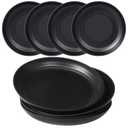 Wheat Straw Plates, Unbreakable Dinner Plates, Reusable Plate Dishwasher & Microwave Safe Black 20pcs