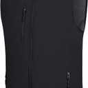 fit space Men's Lightweight Vest Softshell Sleeveless Windproof Jacket with Zipper Pcoket Cycling Travel Hiking Running Golf (X-Large, Black)