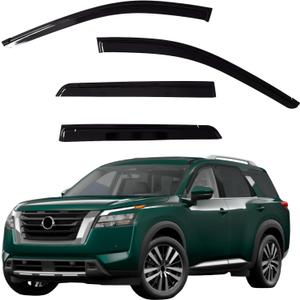 Window Visors Rain Guards fits 2022-2026 Nissan Pathfinder, Window Wind Deflectors Vent Shades Accessories, Out-Channel, Dark Smoke 4 Pcs, 2023 2024 2025