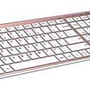 Rose Gold Wireless Keyboard Mouse, seenda Slim Low Profile Keyboard and Mouse Set with Silent Keys Portable Size for Windows 7/ 8/ 10/ 11 PC Laptop Computer