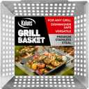 Kaluns Grill Basket For Veggies, Heavy Duty Grilling Baskets For Outdoor Grilling, Large Stainless Steel Vegetable Grill Basket, BBQ and Grill Accessories, Perfect for All Grills and Vegetables