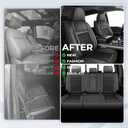 Custom Fit Ford F150 Seat Covers 2009-2025 2026 F250/F350/F450 2017-2026 Full Set Waterproof Faux Leather Car Seat Covers for Crew Cab XL XLT Lariat King Ranch Platinum(5 Seats,Black&Grey)