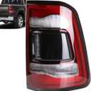 LED Tail Light Black Cover with Blind Spot Compatible With 2019-2023 Dodge Ram 1500 Right Passenger Side Replace 68263397AE