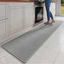 Kitchen Mats for Floor, Super Absorbent Kitchen Rugs Non Slip Washable, Soft Imitation Linen Braided Kitchen Runner Rug, Standing Mat Kitchens Sink Mat, Easy to Clean, Gray 17x95