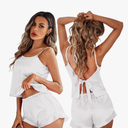 Ekouaer Womens Pajamas Set 2 Piece Satin Sleepwear Lingerie Soft Silk Pjs Cami Top and Shorts Sleep Camisole Nightwear, Small