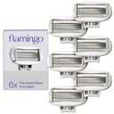 Flamingo Women's Original Razor Blade Refill Cartridges for Women - 6 Count - 5-Blade Shaving Razors for Women
