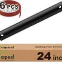 Haipeel 24 Inch Ceiling Fan Downrod, 2 FT Extension Rod with Extended Cord, 1 Inch Diameter Not Threaded Downrod for Ceiling Fan, Heavy Duty Ceiling Fan Accessories (Black)